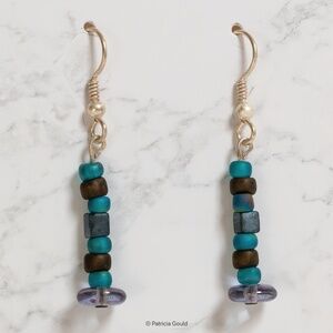 New - EA39 - Earrings - Myuki glass beads and sterling wires - one of a kind